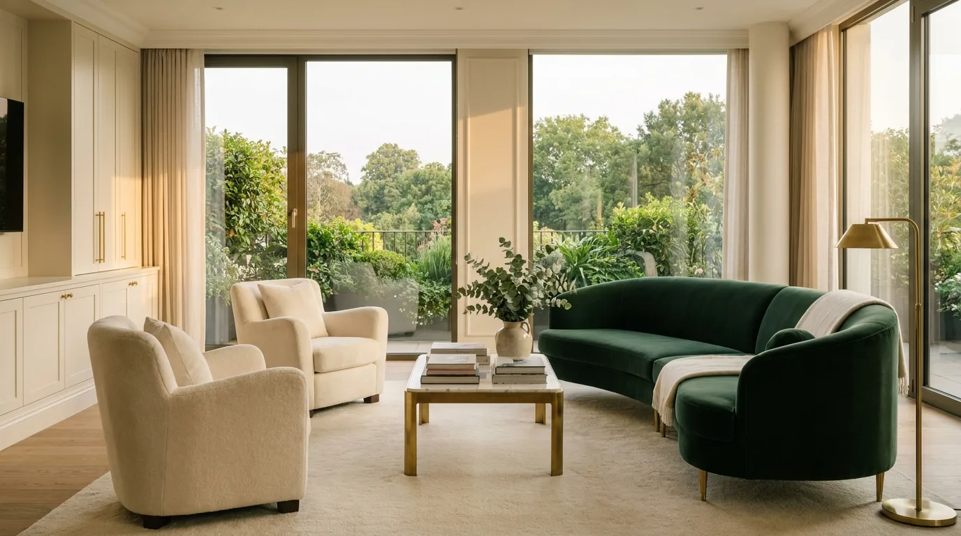 Elegant spacious living room interior